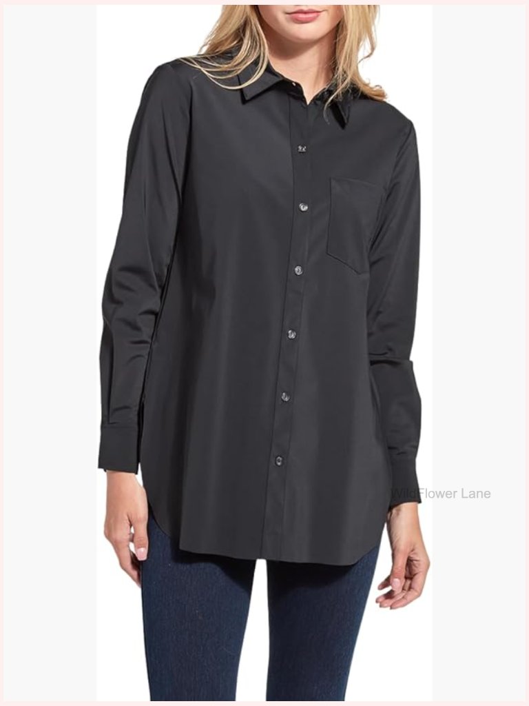 4-Way Stretch Button Down Shirt Wrinkle Resistant Top